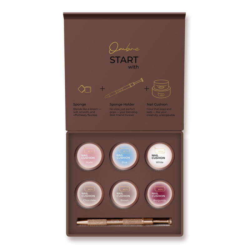 HEYLOVE Набір-кушон для омбре Brown, 6 pcs