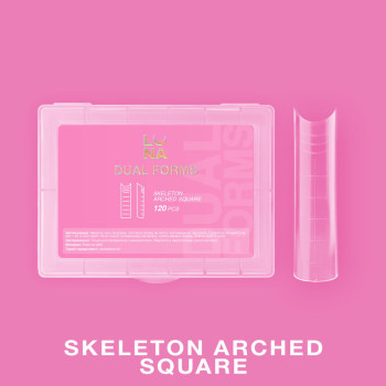 LUNAMOON Верхні форми для нарощування Skeleton Arched Square, 120 шт