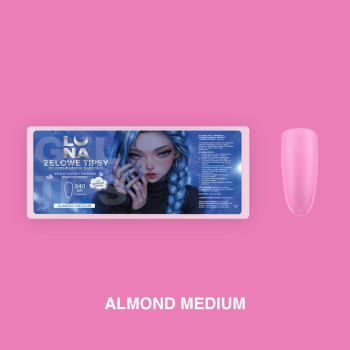 LUNAMOON Gel Nail Tips Almond Medium, 240 pcs