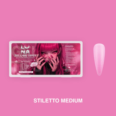 LUNAMOON Gel Nail Tips Stiletto Medium, 120 pcs