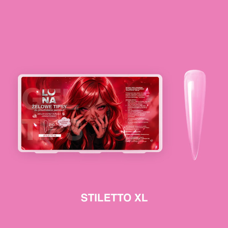 LUNAMOON Gel Nageltips Stiletto XL, 240 st.
