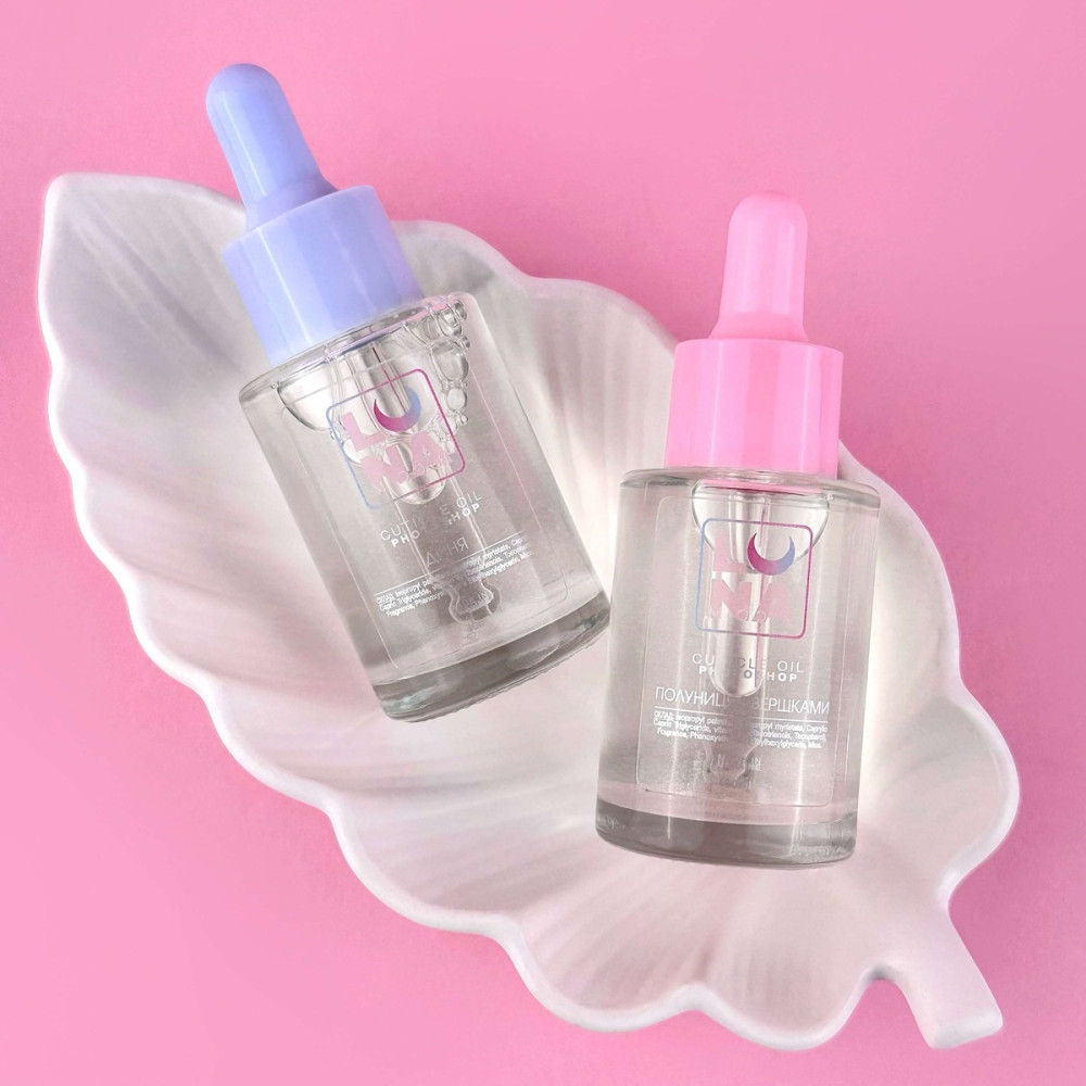 LUNAMOON Суха олійка для кутикули з ароматом полуниці з вершками Photoshop Oil, 30 ml