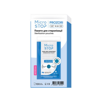 MICROSTOP Пакети для стерилізації з індикатором (клас 4), 60*100 мм, PROZORI
