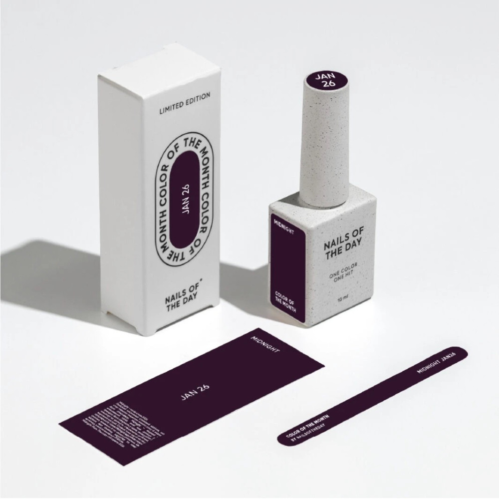 NAILSOFTHEDAY Color of the month January 2026 Midnight, 10 ml