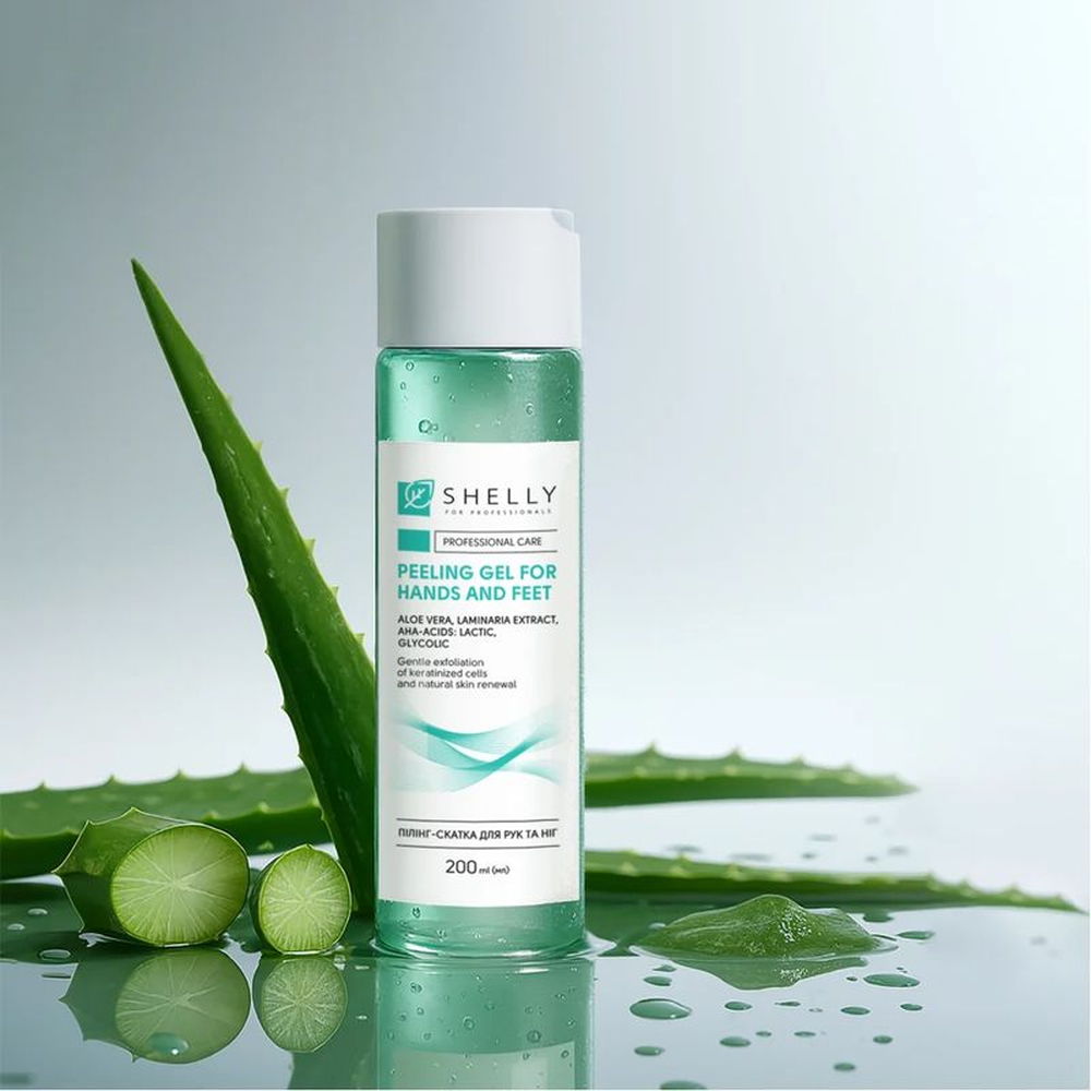 Shelly Peeling Gel for Hands and Feet with Aloe Vera, Mint Extract and AHA Acids 200 ml