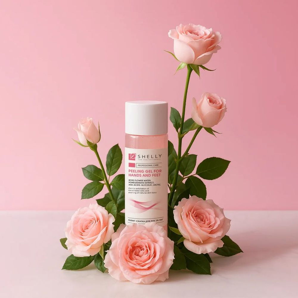 Shelly Peeling Gel for Hands and Feet with Rose Hydrolat, Pomegranate Extract and AHA Acids 200 ml