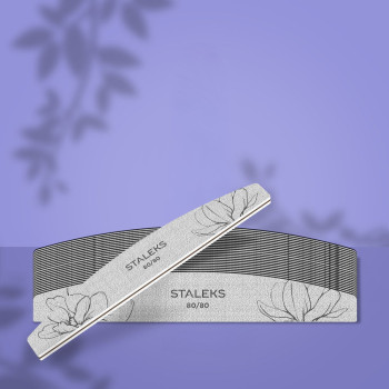 STALEKS PRO EXPERT 40 Пилка для нігтів мінеральна 80/80 грит (півмісяць), 25 шт