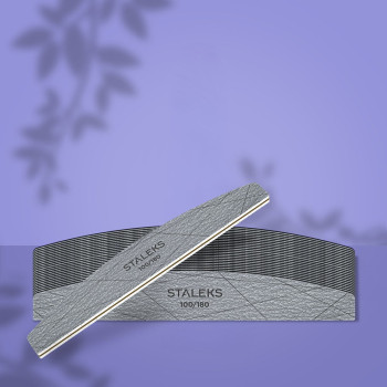 STALEKS SMART 40 Пилка для нігтів мінеральна 100/180 грит (півмісяць) 25 шт