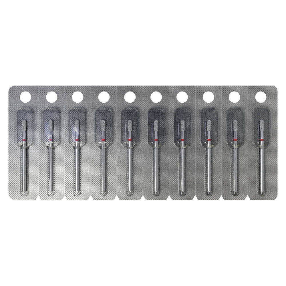Diamant Frees Cilinder Afgerond Rood Korrel voor Manicure en Pedicure