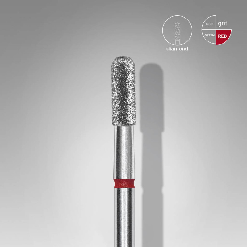 Diamant Frees Cilinder Afgerond Rood Korrel voor Manicure en Pedicure