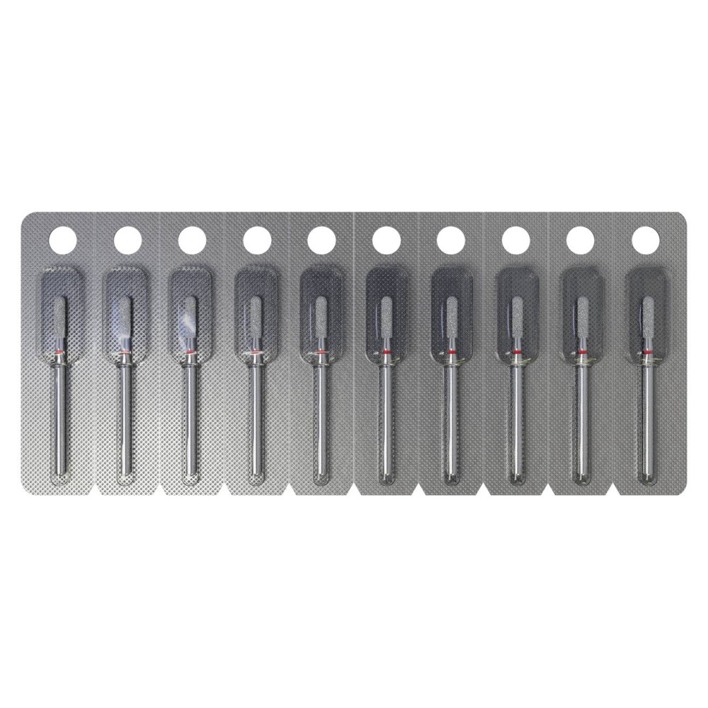 Diamant Frees Cilinder Afgerond Rode Korrel voor Manicure en Pedicure
