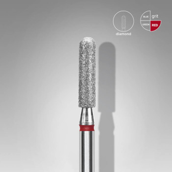 STALEKS PRO EXPERT Diamant Frees Afgeronde Cilinder Rood 2,5 mm × 10 mm 