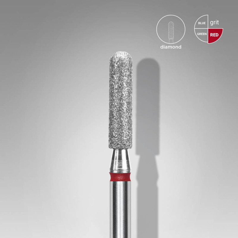 Diamant Frees Cilinder Afgerond Rode Korrel voor Manicure en Pedicure