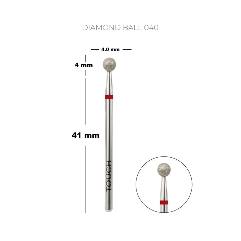 TOUCH Diamond Bit Ball 4 mm, Red