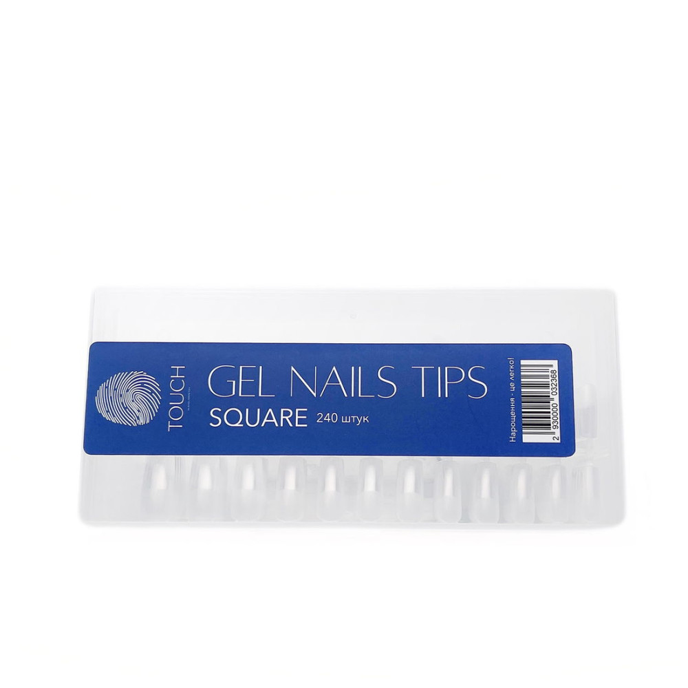 Touch тіпси для нарощування Square, 240 шт