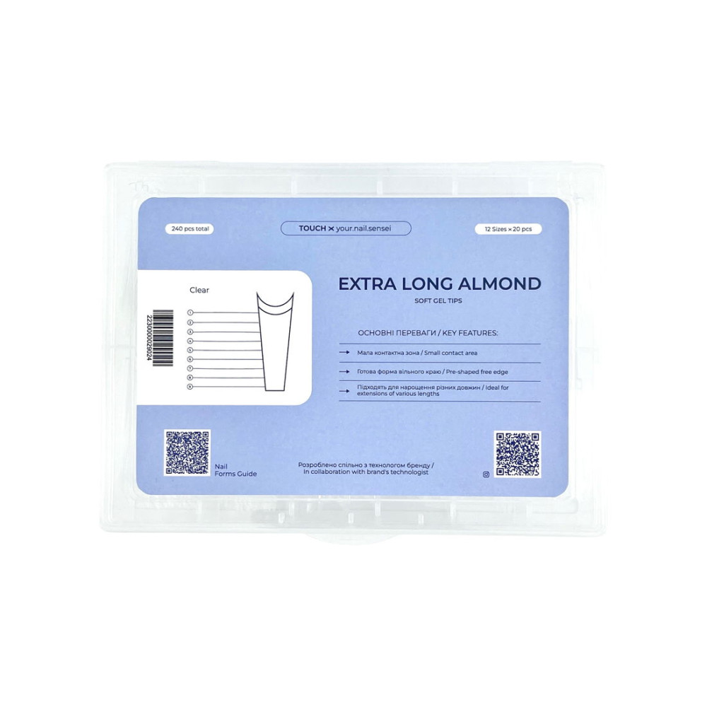 Touch Тіпси 240 шт, форма Extra Long Almond