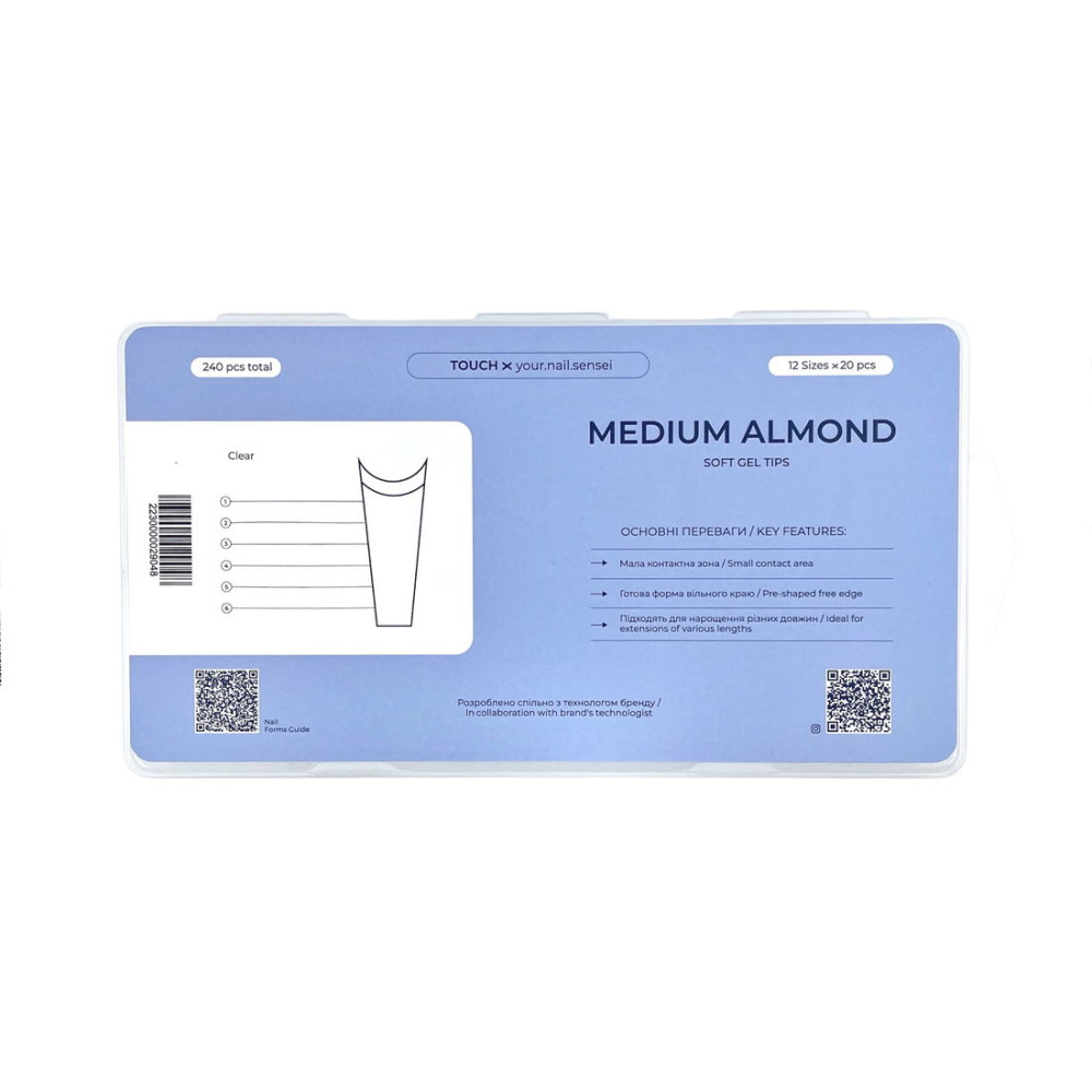 Touch Тіпси 240 шт, форма Medium Almond